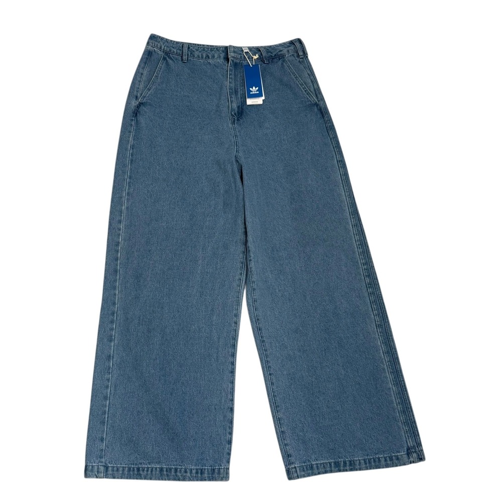 NEW Adidas x Ksenia Schnaider 3 Stripe Jeans Womens Size 33 Wide Leg Denim